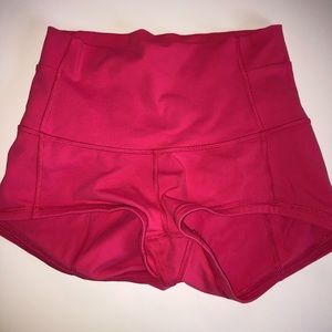 High waisted lululemon hot pink shorts